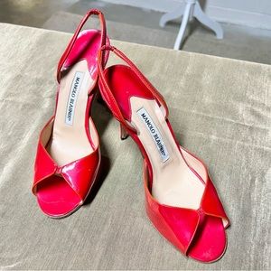 Manolo Blahnik Red Sling-back